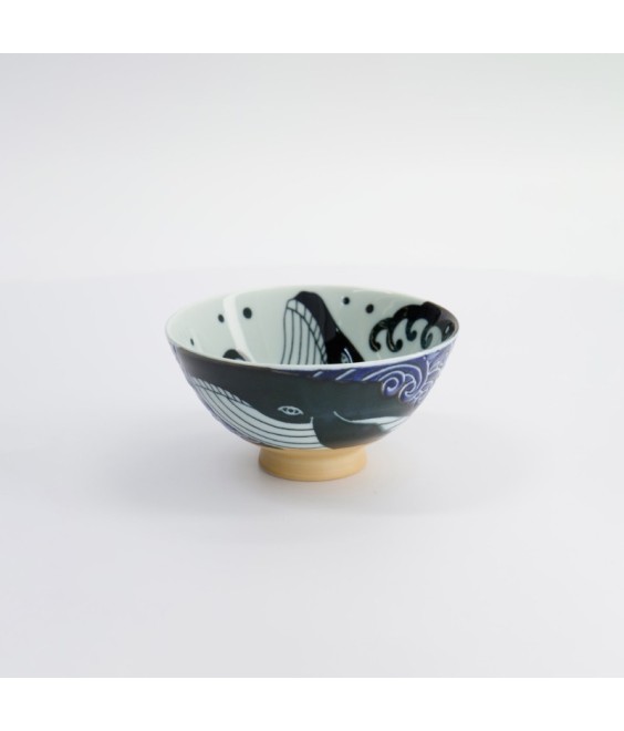 bol japonais en porcelaine motifs baleine