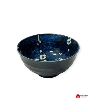 Bol japonais Hana bleu en porcelaine – 17 cm – Fabriqué au Japon
