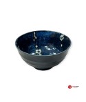 Bol japonais Hana bleu en porcelaine – 17 cm – Fabriqué au Japon