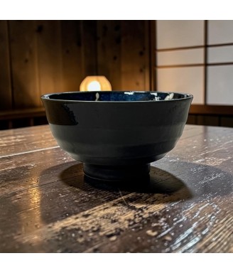 Bol japonais Hana bleu en porcelaine – 17 cm – Fabriqué au Japon
