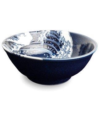 Bol à ramen japonais Hokusai Grande Vague – Porcelaine 19,5 cm