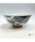 Bol à riz japonais Kai Ryū 14 cm décoré d'un dragon bleu