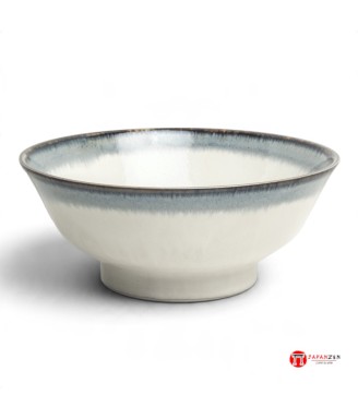 Bol à ramen japonais Aurora – Bleu gris & ivoire – 22 cm