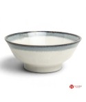 Bol à ramen Aurora fabriqué au Japon, ivoire et bleu-gris, 22 cm