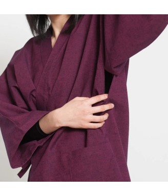 Manche ample du samue japonais femme Prune profond